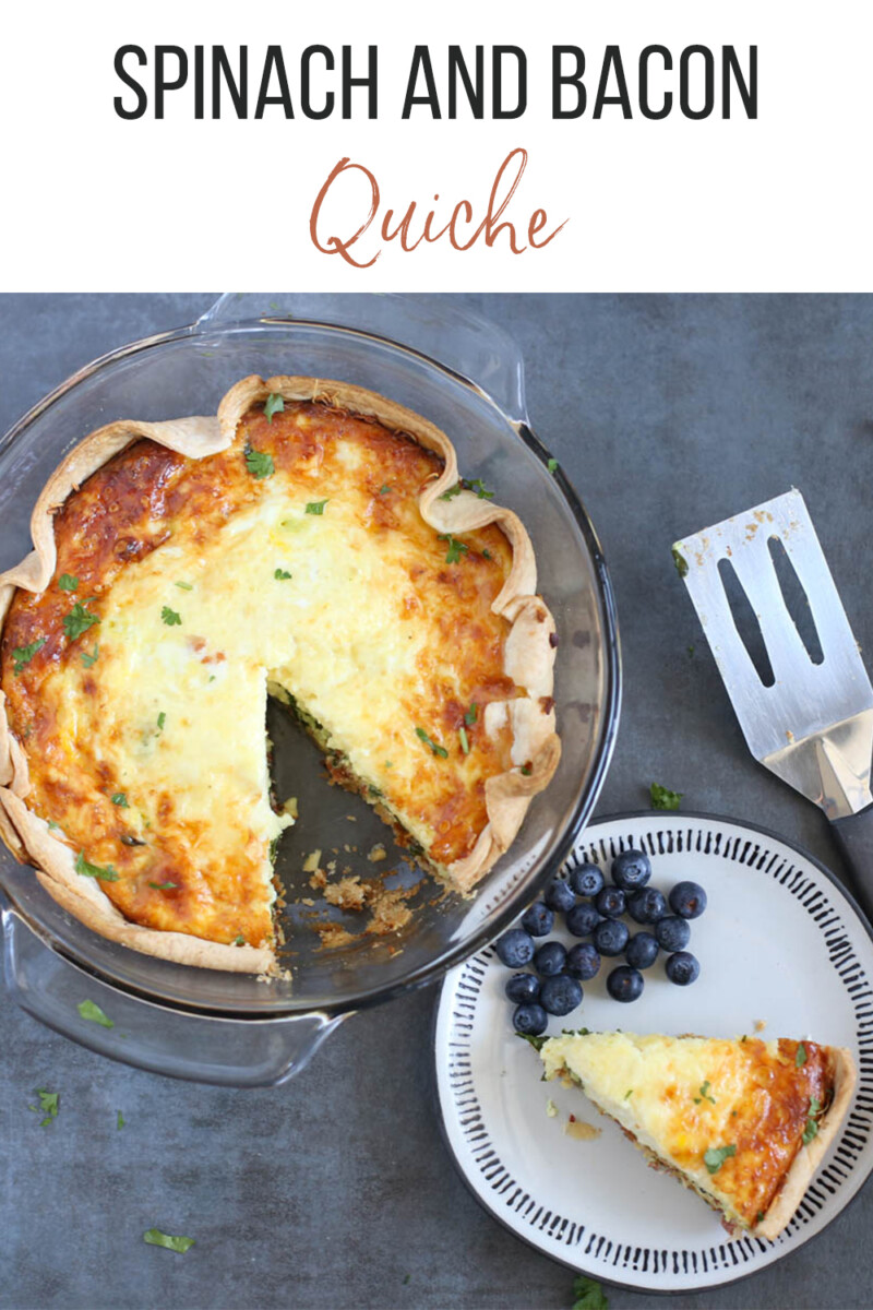 Delicious Spinach and Bacon Quiche {Only 6 Ingredients!}
