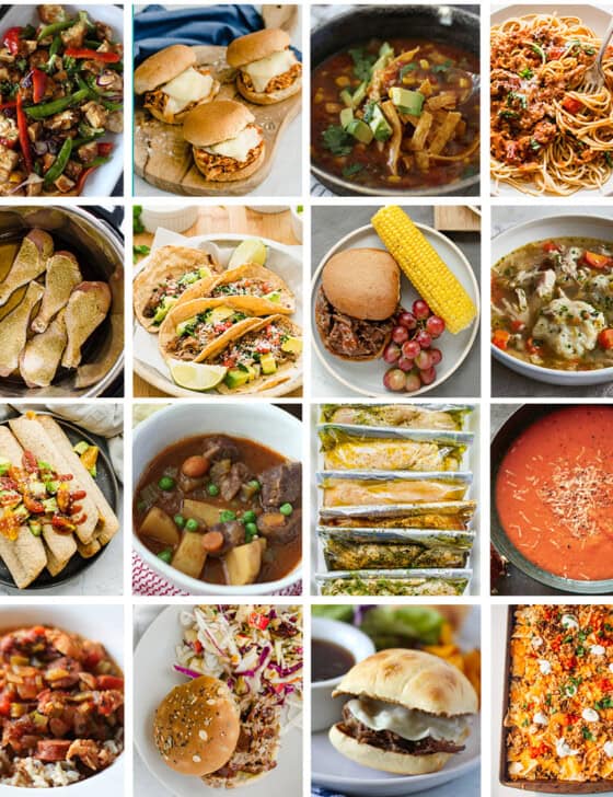 instant pot freezer meal collage