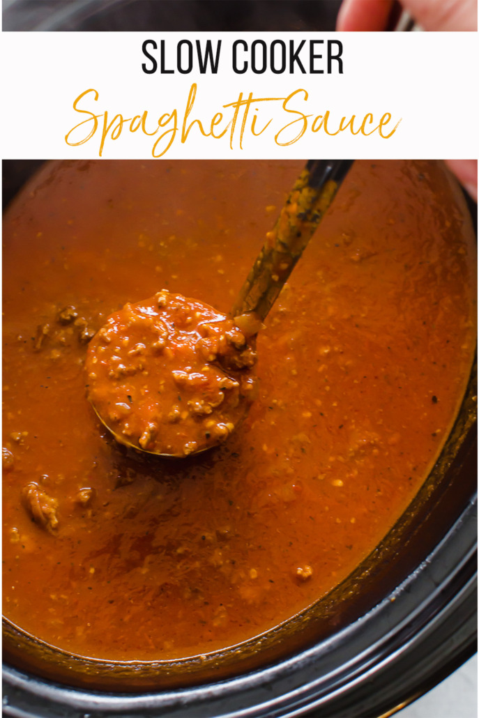 spaghetti sauce in a slow cooker