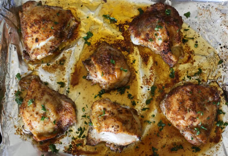 Italian Baked Chicken Thighs EASY! - Thriving Home
