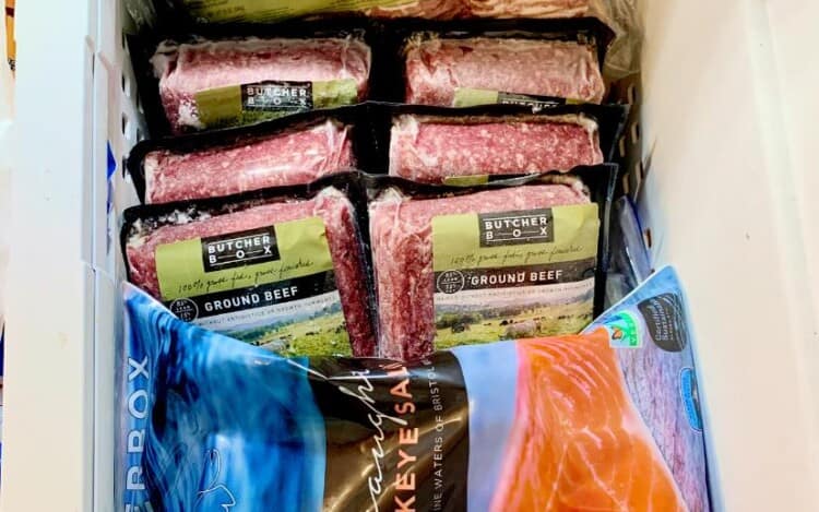 freezer full of ButcherBox meat