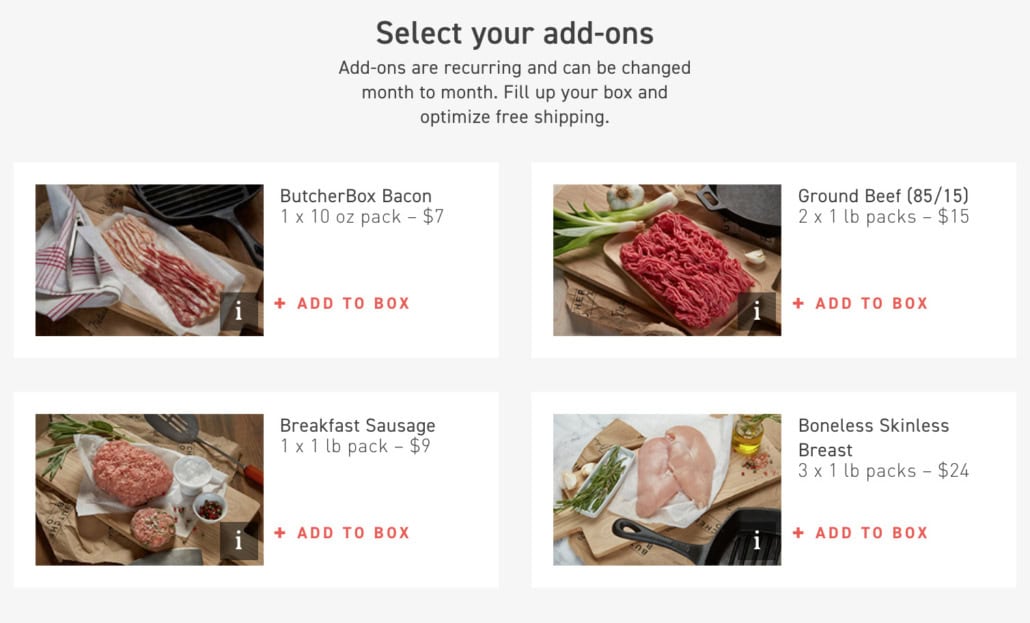 ButcherBox add-ons