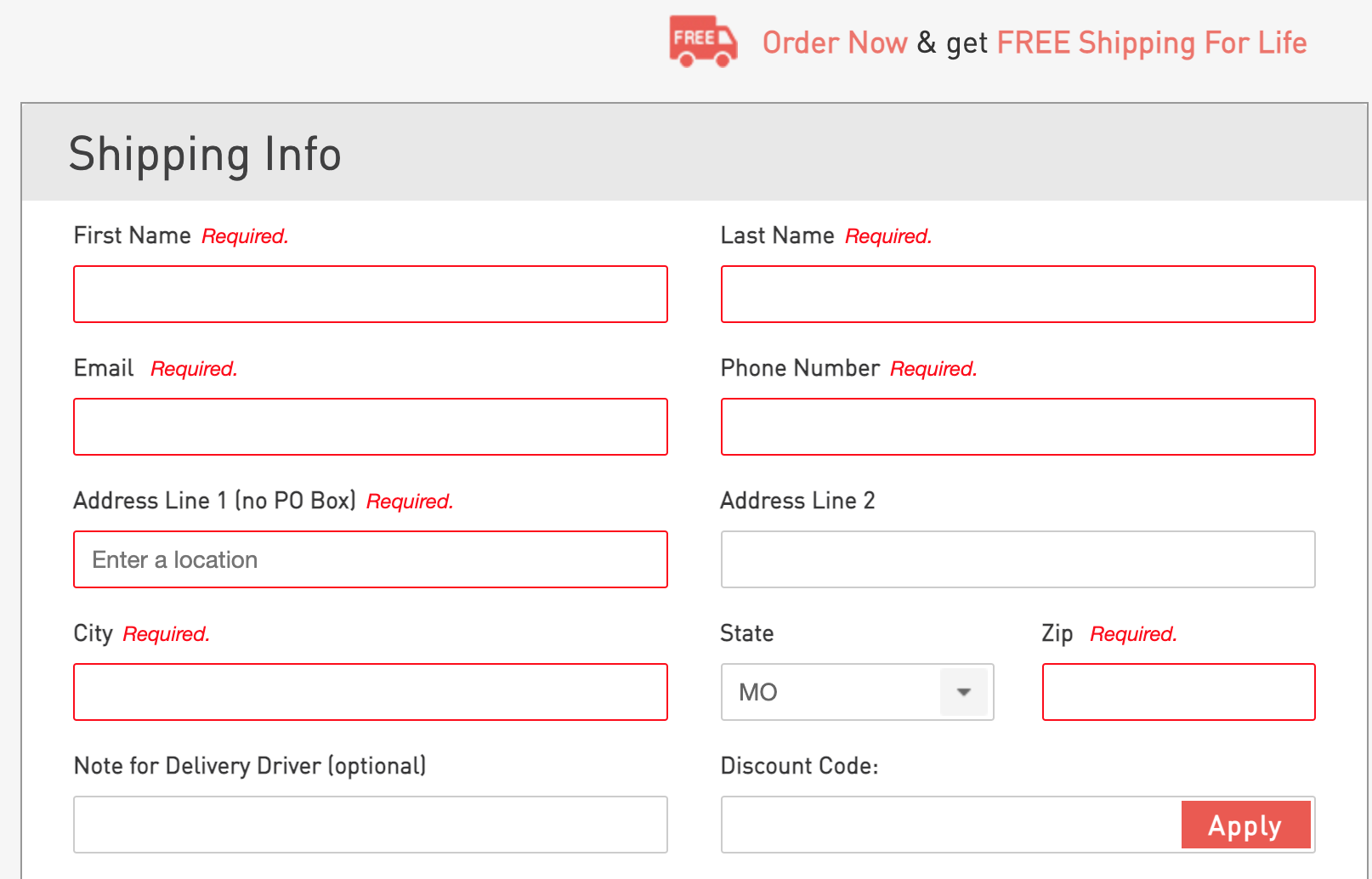 Payment information form at ButcherBox checkout.