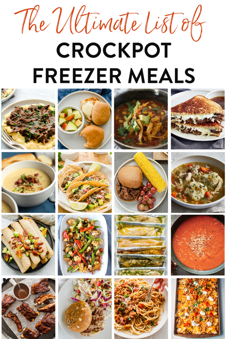 crock pot freezer meal image collage