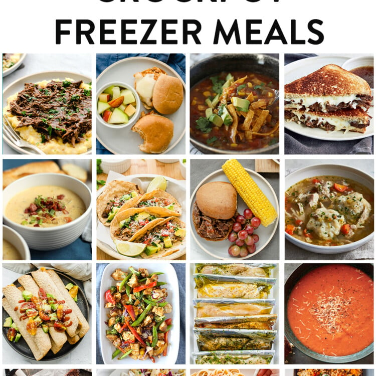 crock pot freezer meal image collage
