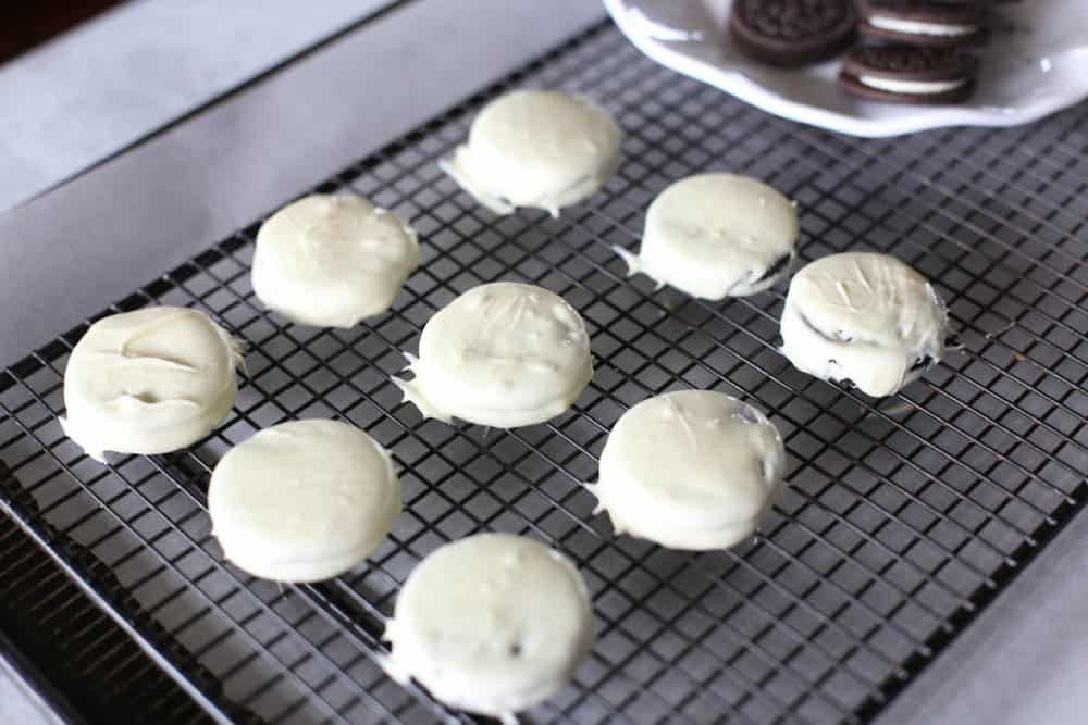 White chocolate covered oreos