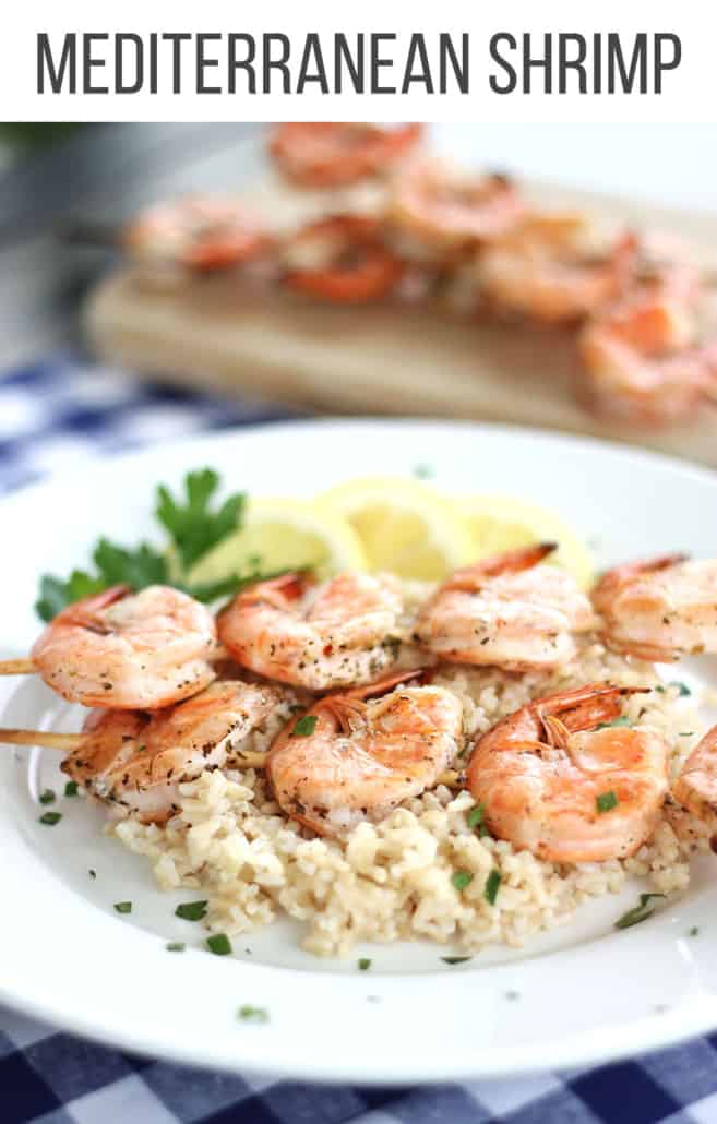 Mediterranean shrimp on skewers 