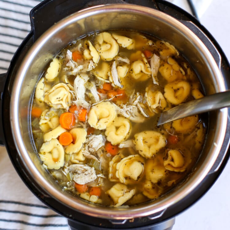 Chicken tortellini soup in an instant pot