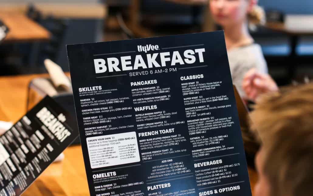 Hy-Vee breakfast menu