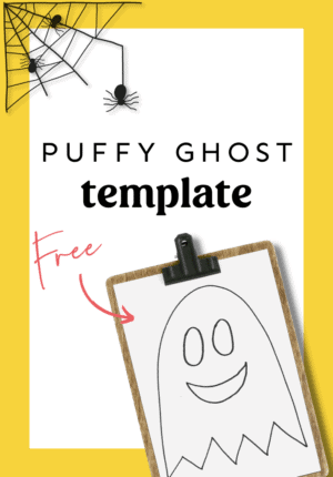 Puffy Ghost Craft (with Free Ghost Template) - Thriving Home
