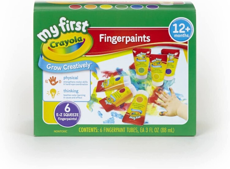 Stock photo of My First Crayola Fingerpaints kit.
