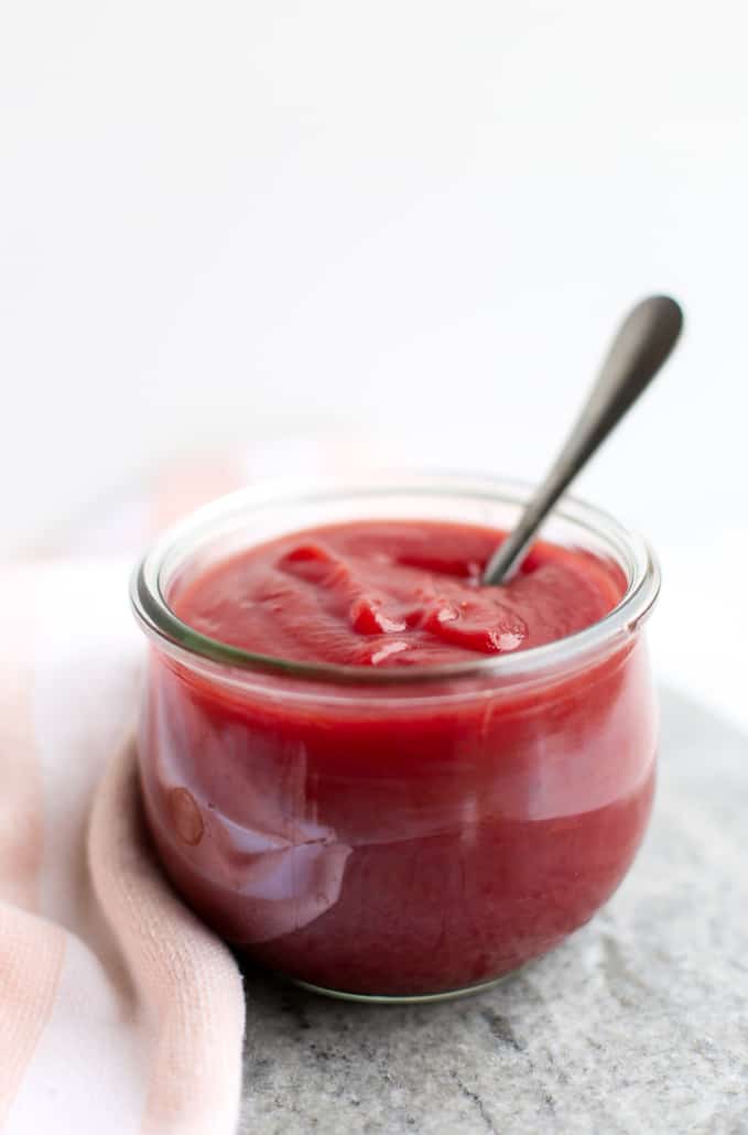 Apple cranberry sauce in a mason jar