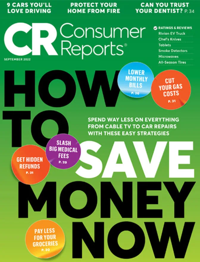 Front of a Consumer Reports magazine.