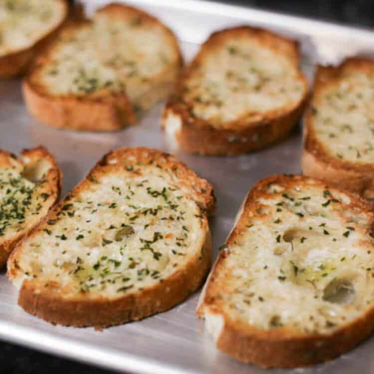 Texas toast on a sheet pan.