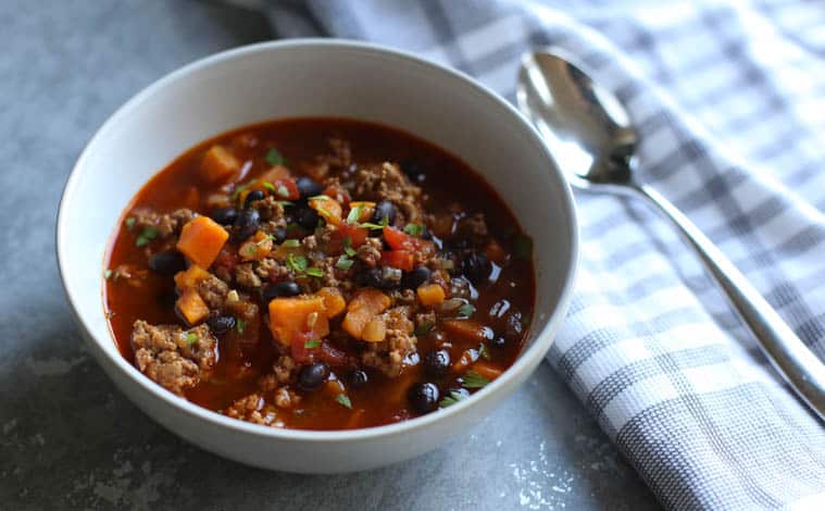 Instant Pot turkey chili cooked and ready to eat