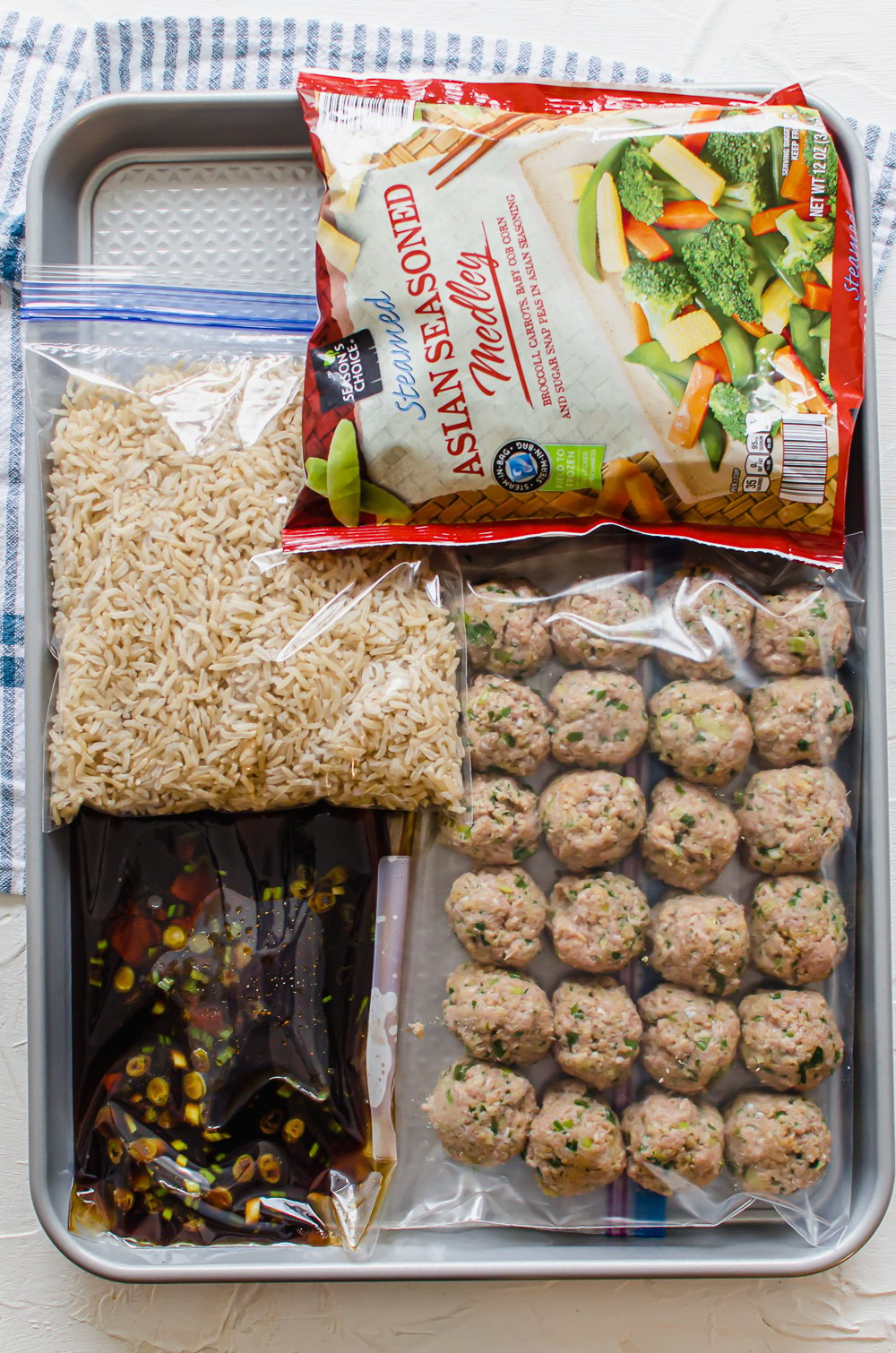 asian turkey meatball kit for the freezer