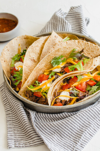 6-Ingredient Shredded Beef Tacos (for Crockpot OR Instant Pot)