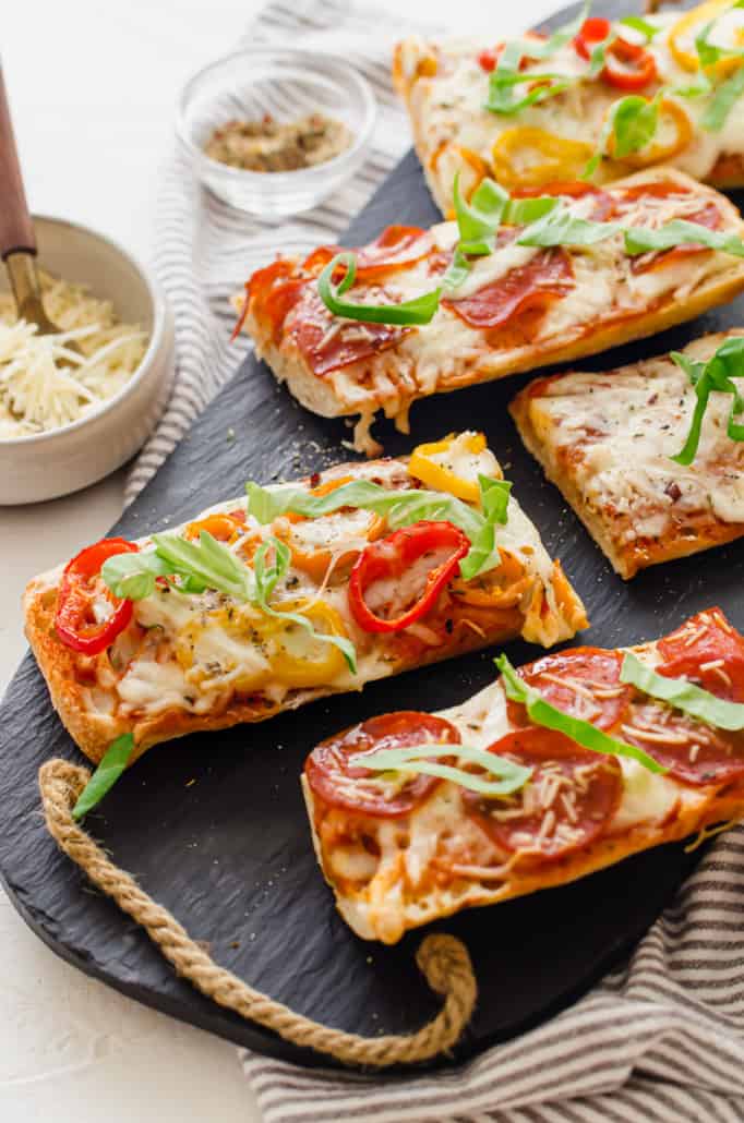 Baked Pizza Bread with toppings sliced