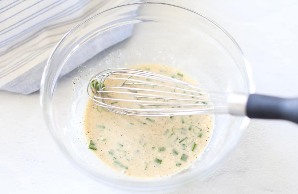 Coleslaw dressing being mixed together