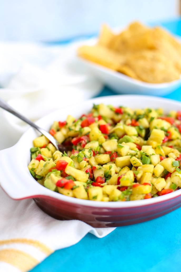 Pineapple Salsa in a serving bowl