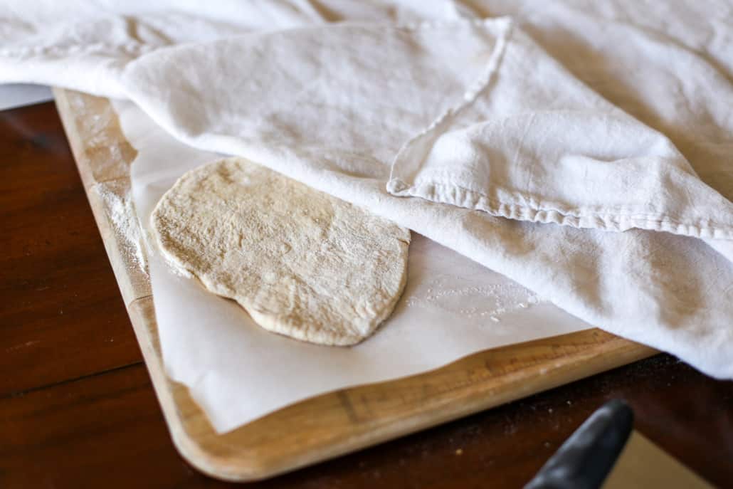 whole wheat pita bread dough rising 