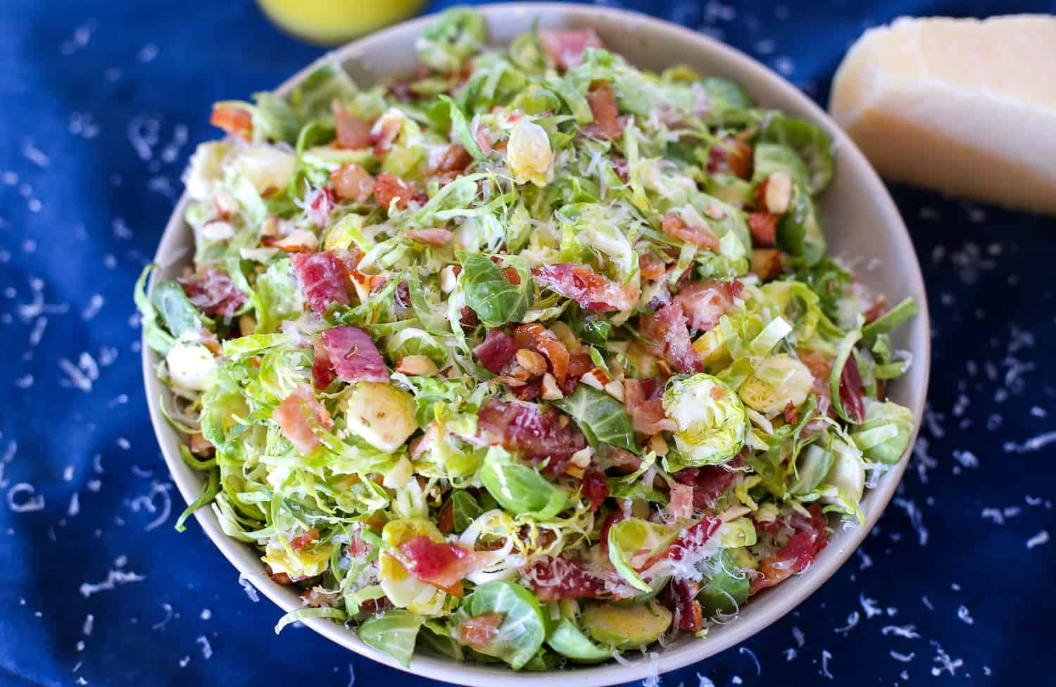 shaved brussels sprout salad in our summer meal prep ideas list