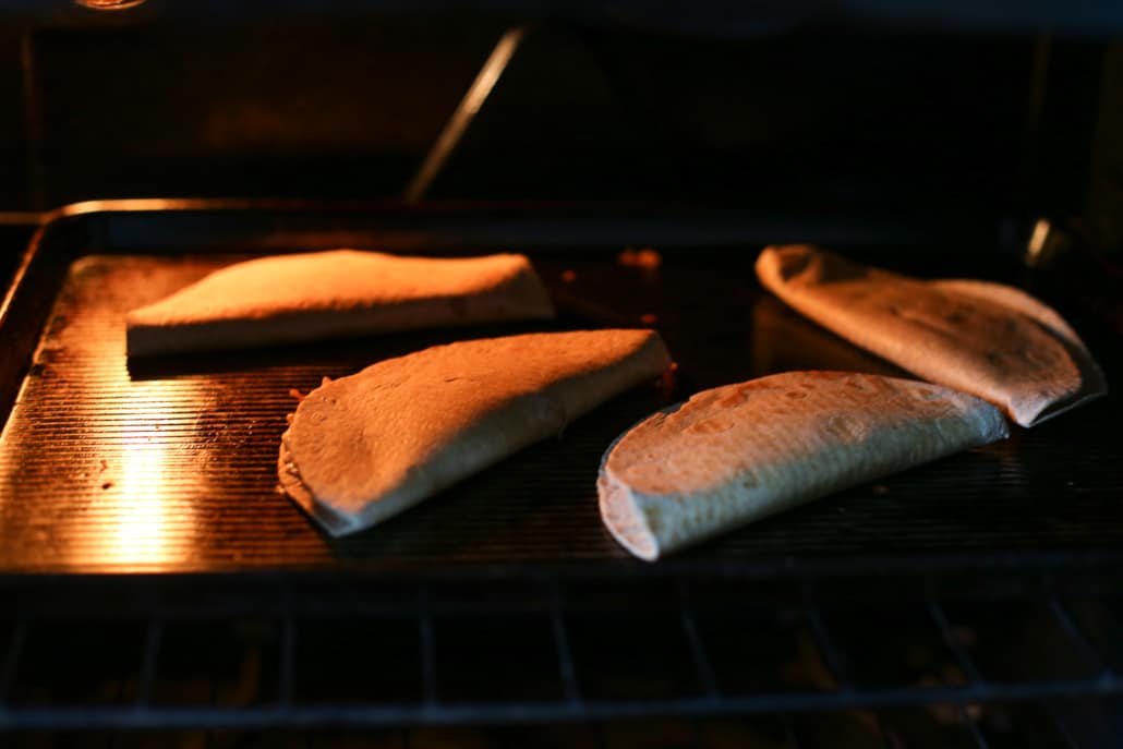 pizza quesadillas in the oven