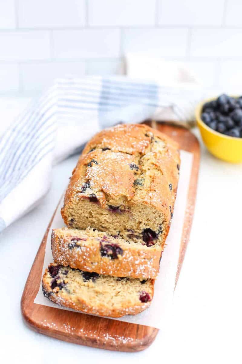 The BEST Blueberry Banana Bread Freezer Friendly Thriving Home Blueberry Banana Bread 09 800x1200