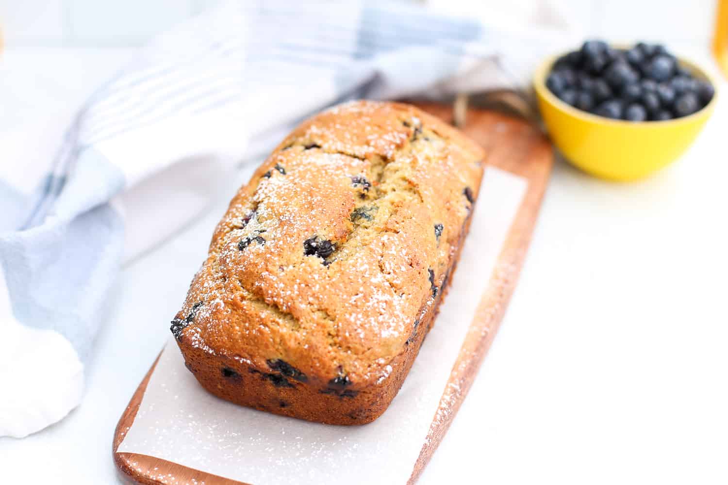 A loaf of blueberry banana bread