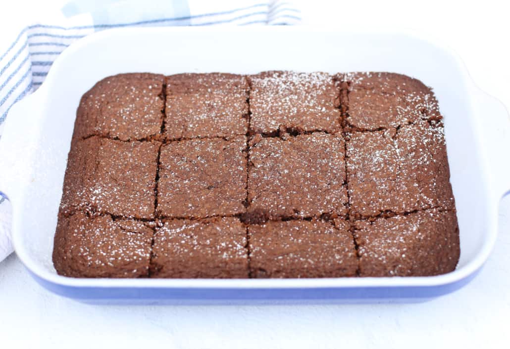 Cooked and sliced brownies