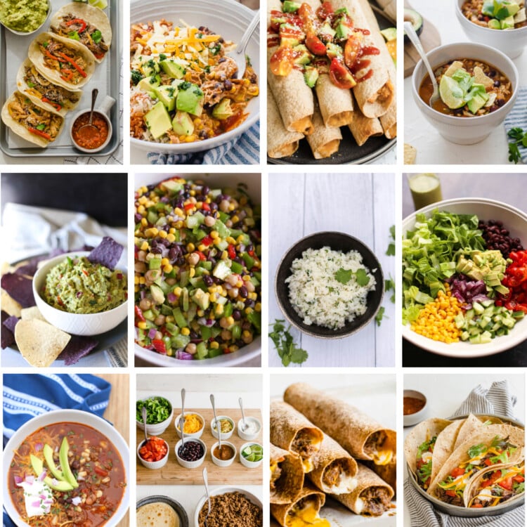 Collage of Mexican dishes.