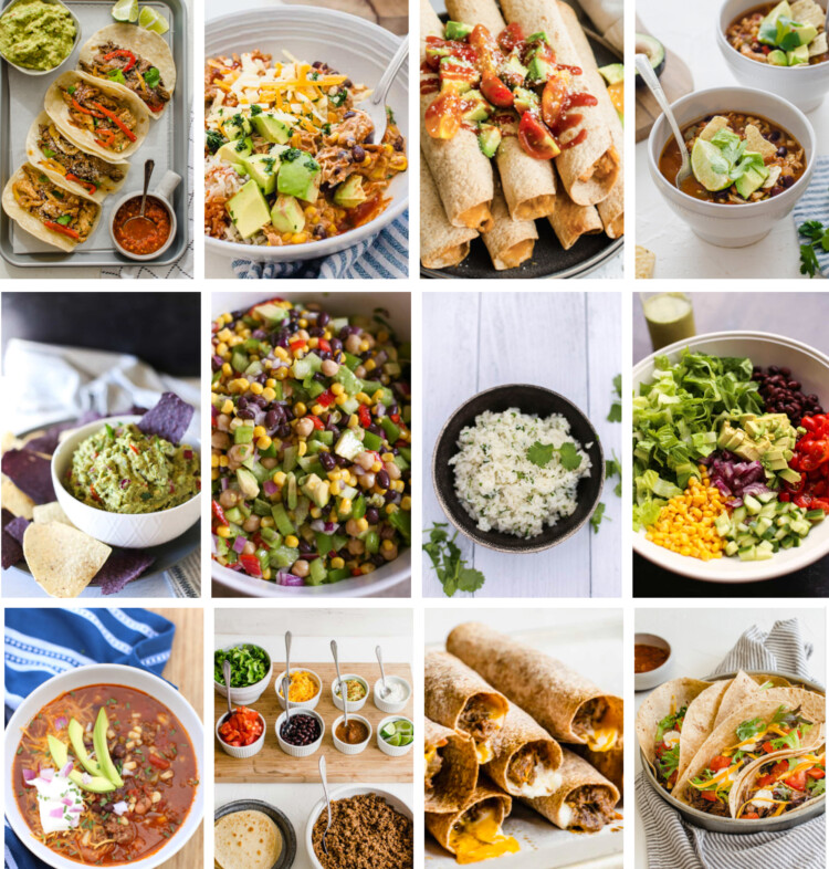 Collage of Mexican dishes.
