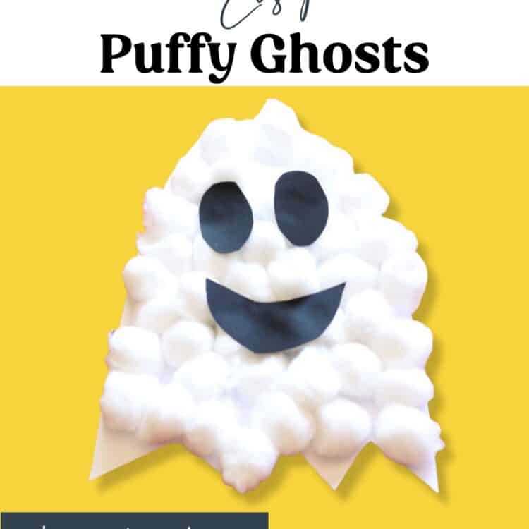 Picture of puffy ghost completed craft.