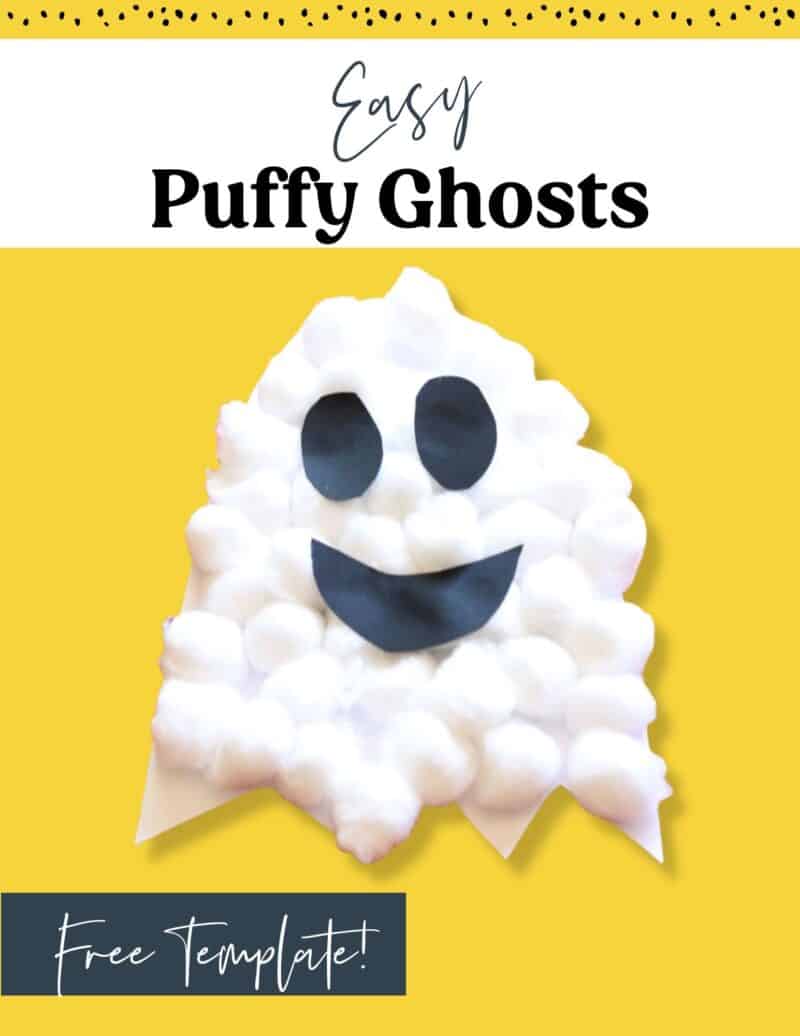 Puffy Ghost Craft (with Free Ghost Template) - Thriving Home