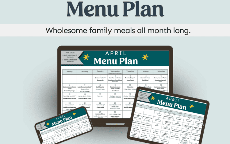 April monthly meal plan images.