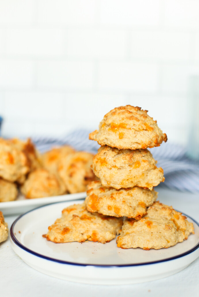Stacked cheddar biscuits