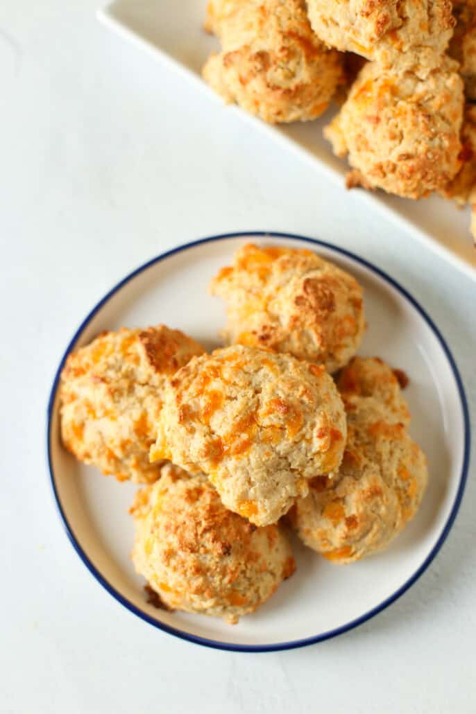 Overhead shot of homemade biscuits.