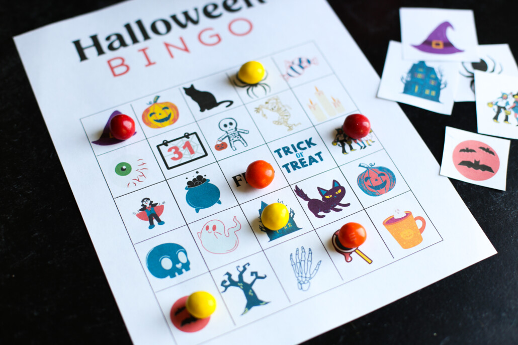Halloween Bingo Game being played