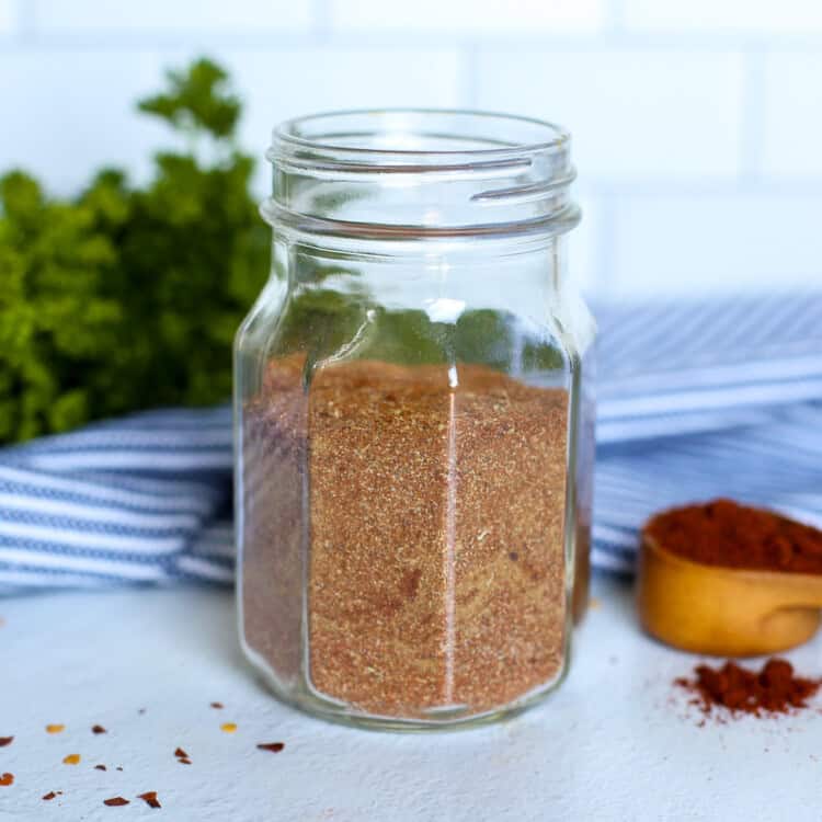 Taco seasoning in a small mason jar.