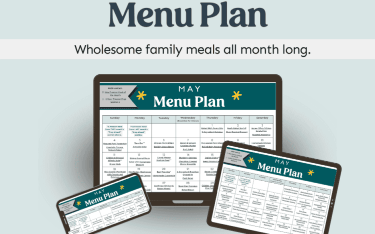 May Menu plan displayed on different size screens.