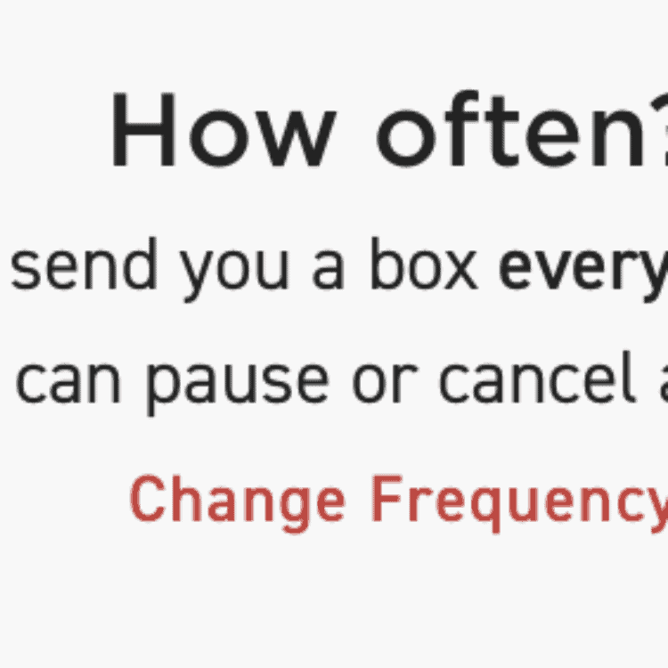Screenshot of where to change the frequency of how often ButcherBox is delivered.