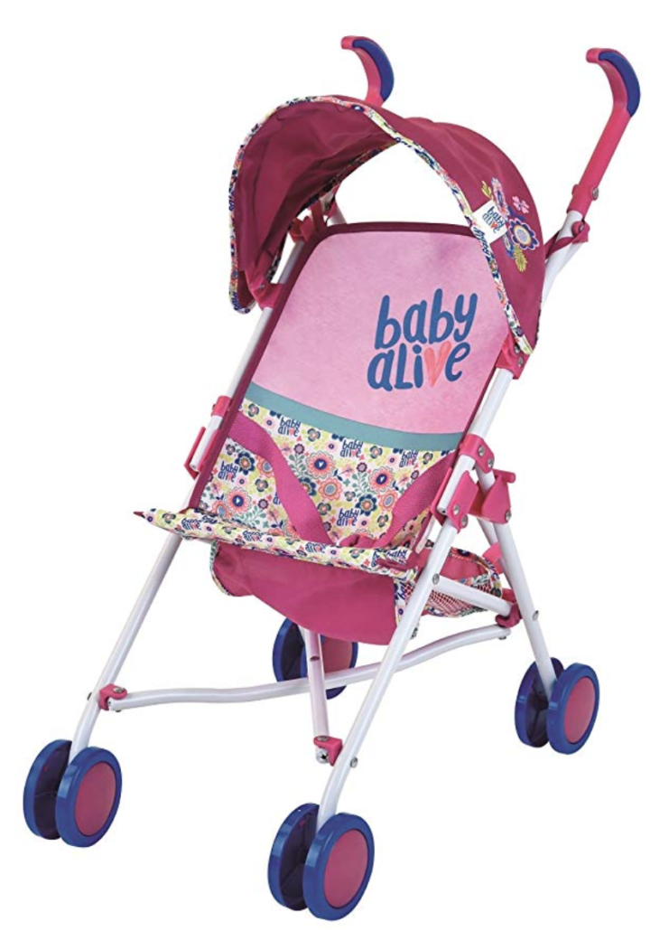 Baby Alive pink baby stroller.