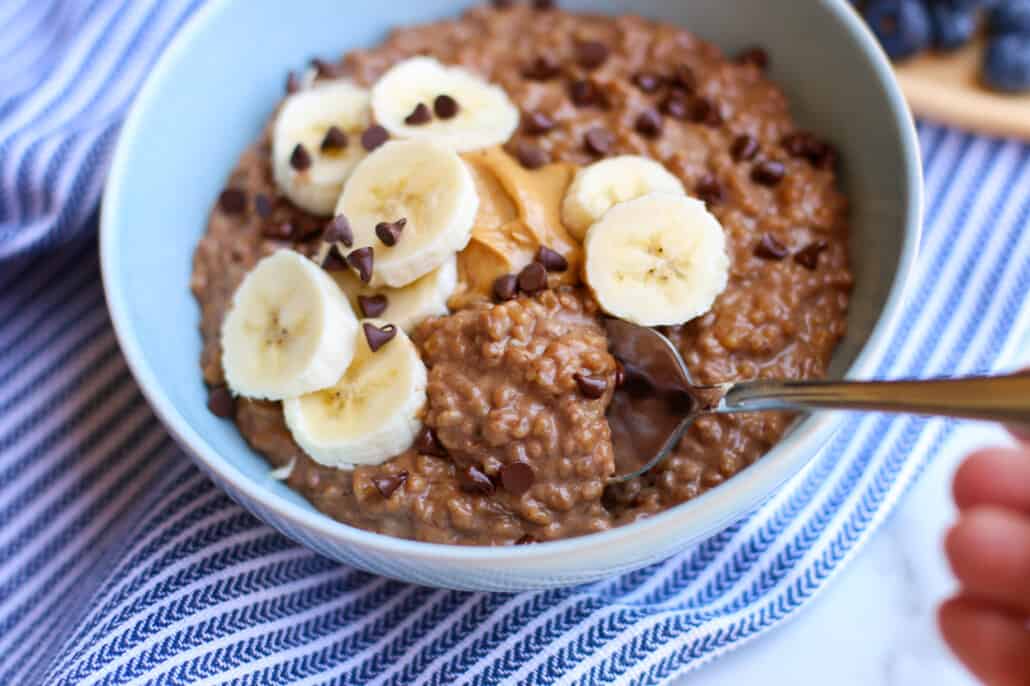 steel cut oatmeal in a bowl