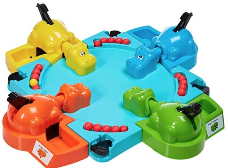Hungry Hippo game set up and ready to play.