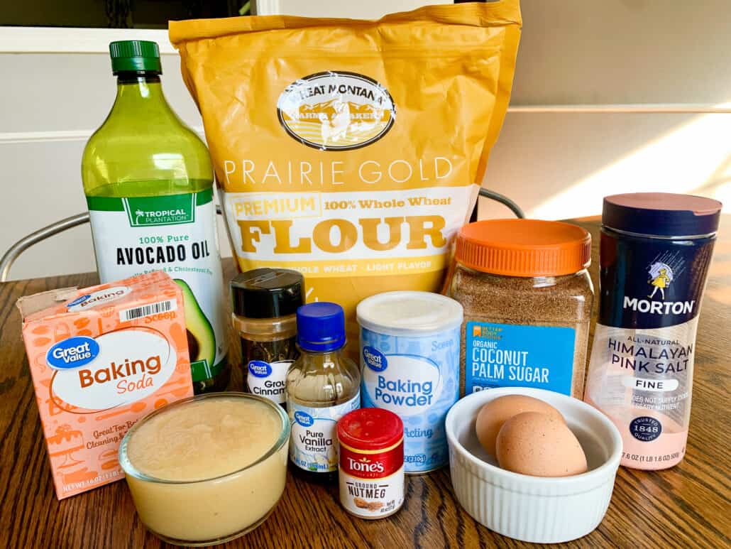 Ingredients for applesauce bread