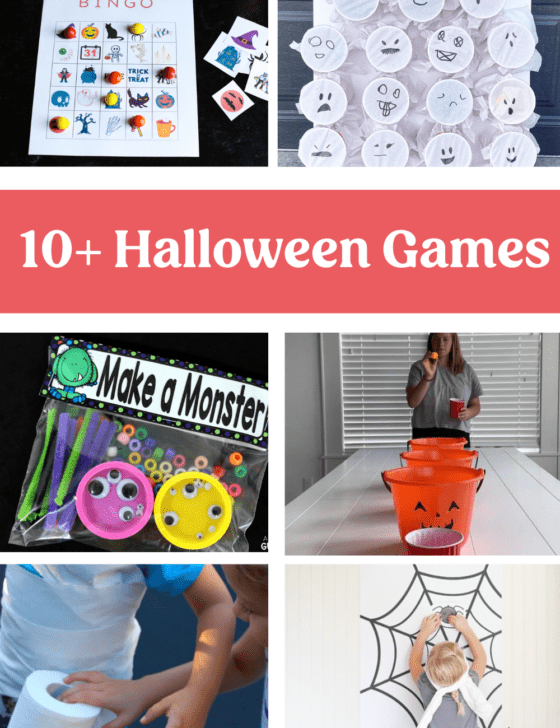 10 Halloween Games collage image.