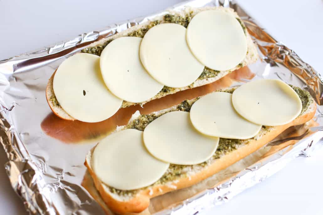 Pesto bread about to go into the oven