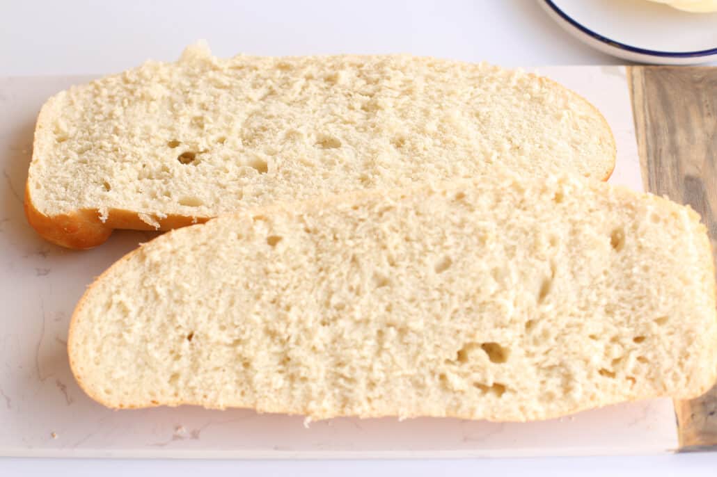 Sliced french loaf of bread