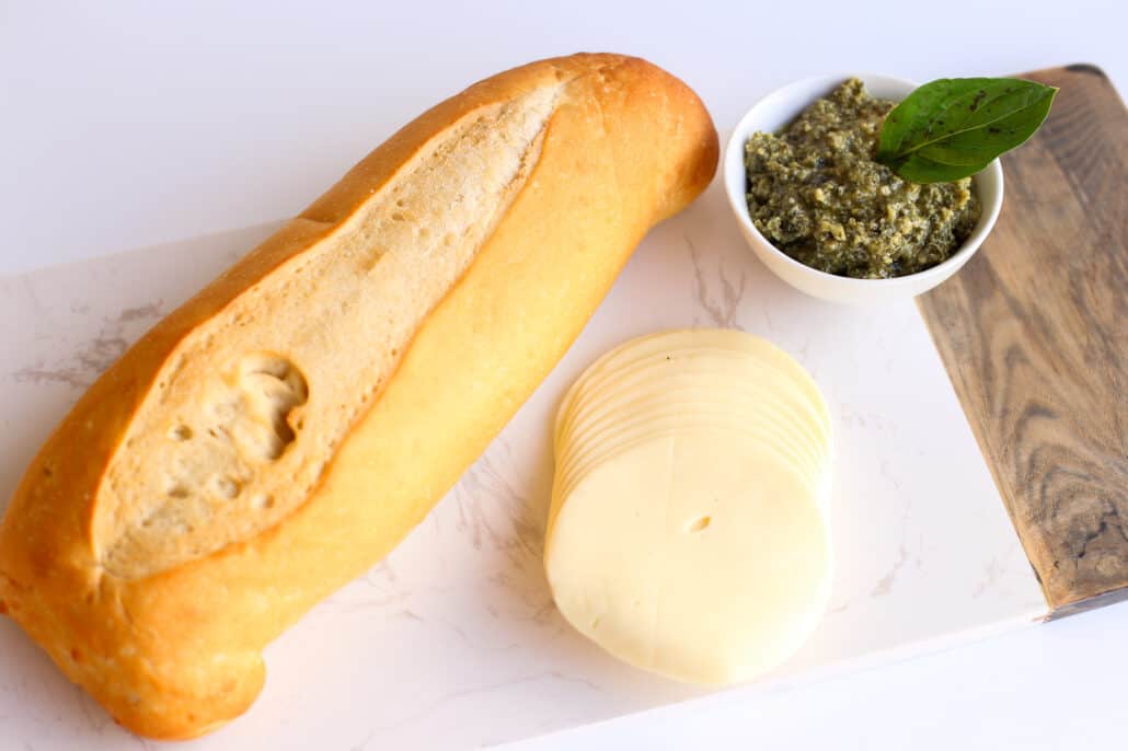 Ingredients for pesto bread