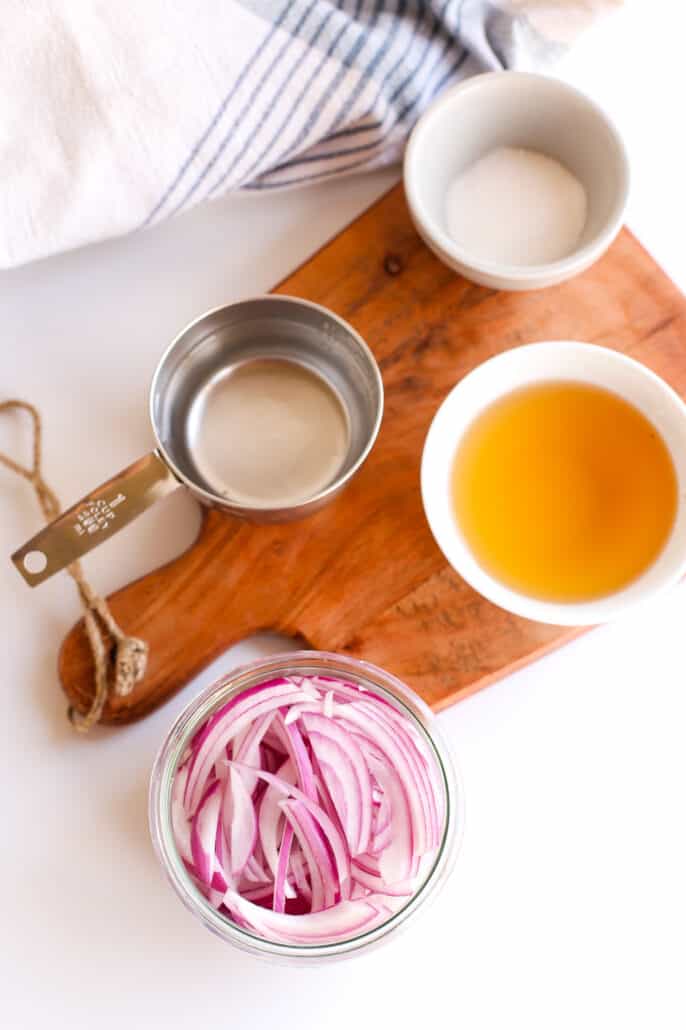 Ingredients for pickled red onions